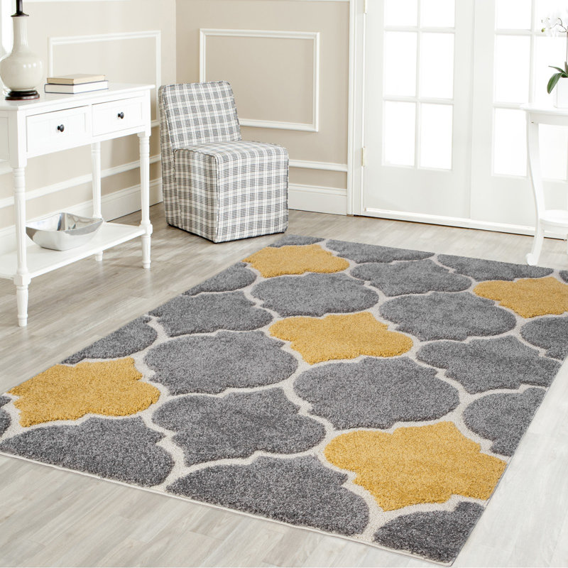 Mercer41 Ruiz Shag Grey/Yellow Area Rug & Reviews Wayfair.ca